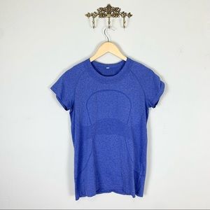 Lululemon Swiftly Tech Short Sleeve Crew Neck T-Shirt Heathered Blue Size 12